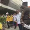 Gubernur dan Wakil Gubernur DKI Jakarta Pramono Anung dan Rano Karno secara resmi mulai membongkar tiang monorel mangkrak. (Liputan6.com/Winda Nelfira)