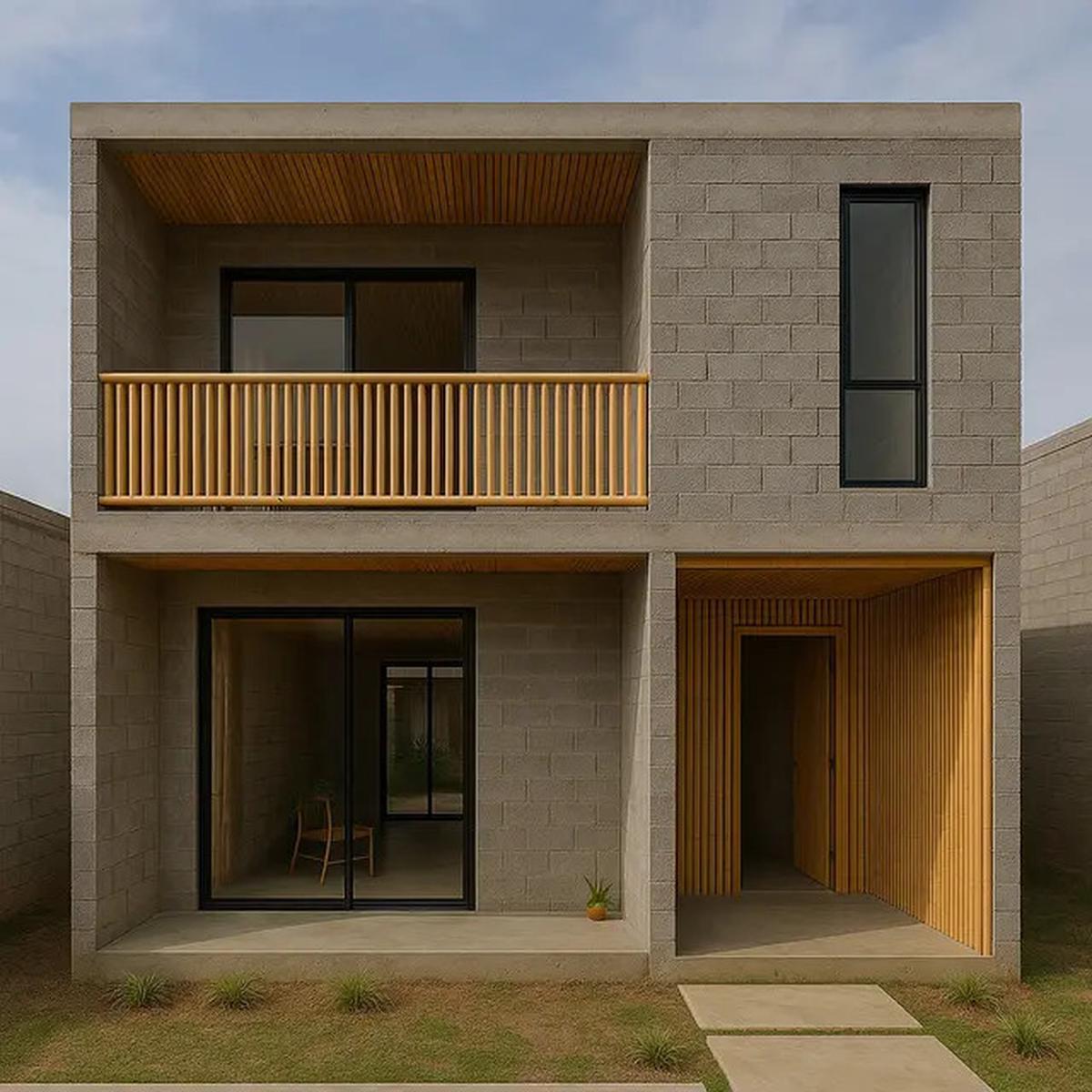 7 Model Rumah Bambu dan Batako Dua Lantai yang Estetik dan Kokoh