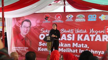 Ketua DPR RI Puan Maharani membuka kegiatan sosial operasi katarak gratis di Bangka Belitung. (Foto: Istimewa)