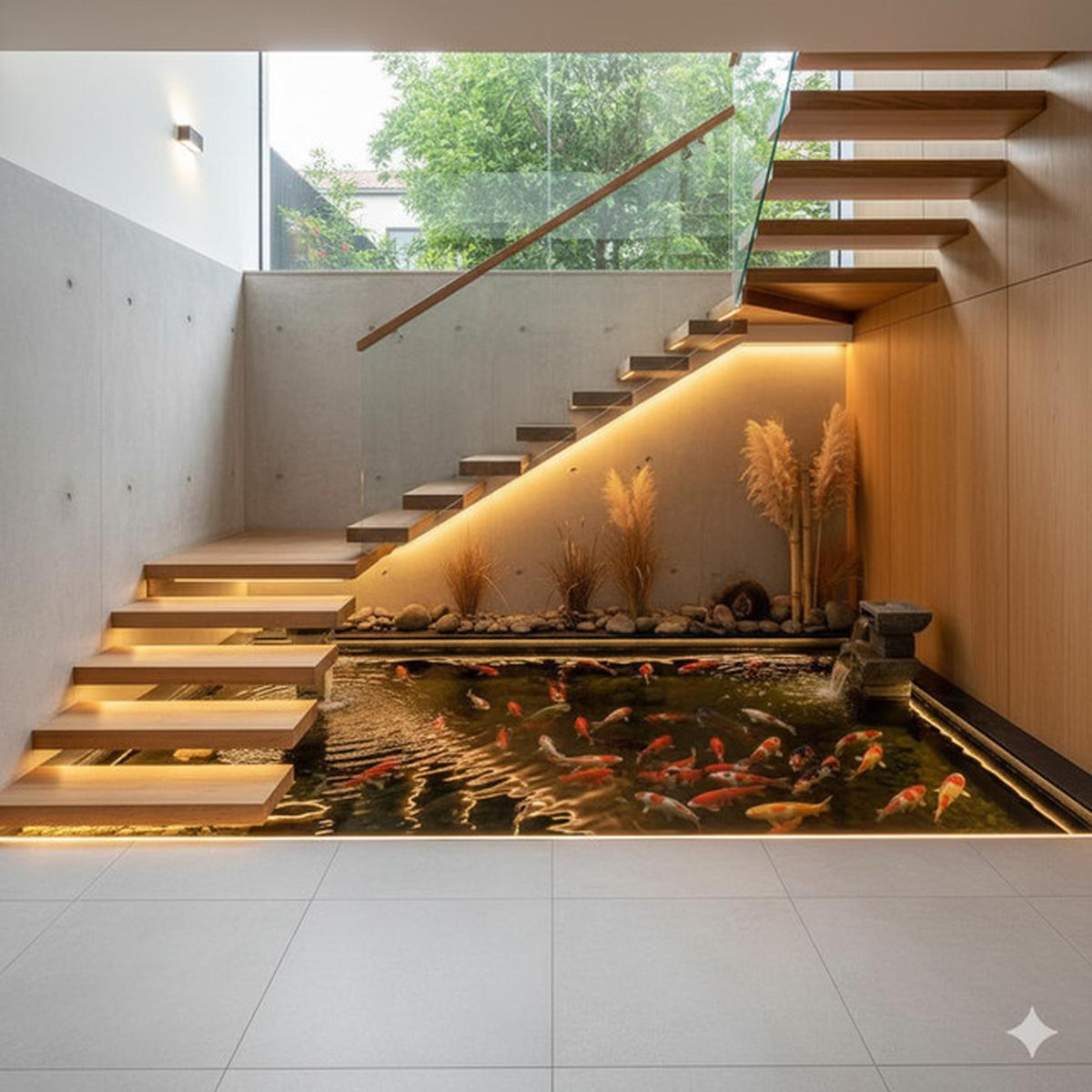 7 Desain Rumah Kecil dengan Kolam Koi Indoor yang Tidak Makan Banyak Tempat