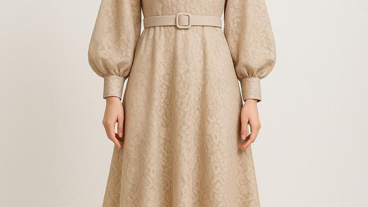7 Model Gamis A-Line Brokat dengan Lengan Balon, Cocok untuk Segala Acara di 2025