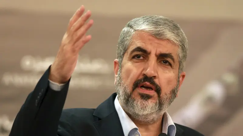 Pemimpin politik Hamas sebelumnya, Khaled Meshaal yang kini berada di pengasingan. (AP/Osama Faisal)