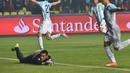 Javier Pastore merayakan gol kedua Argentina. (AFP PHOTO /NELSON ALMEIDA)