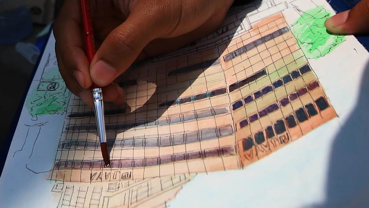 Sejumlah karya rancangan mereka ciptakan di atas kertas.