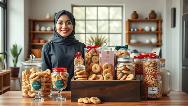 caption jualan kue lebaran