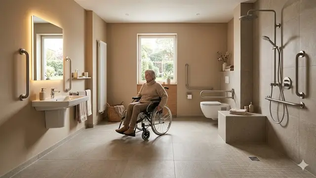 Desain Kamar Mandi yang Nyaman untuk Lansia Pengguna Kursi Roda