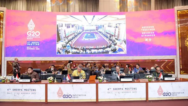 Pertemuan Sherpa G20 keempat yang sekaligus merupakan pertemuan terakhir menyongsong KTT G20 dalam Presidensi G20 Indonesia, saat ini juga telah dilangsungkan di Jimbaran, Bali, pada 11-14 November 2022. (Dok ekon.go.id)