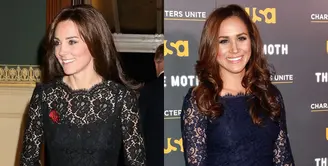 Kate Middleton dan Meghan Markle tanpa disadari sering banget loh memakai model baju yang sama. (Getty Images/Cosmopolitan)
