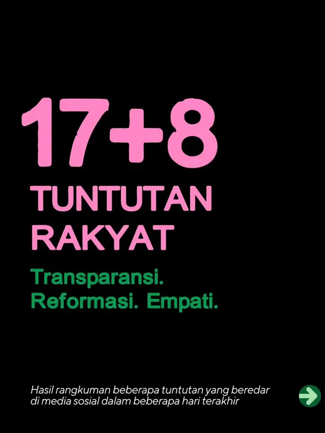 Makna Warna dari Gerakan 17+8 Tuntutan Rakyat