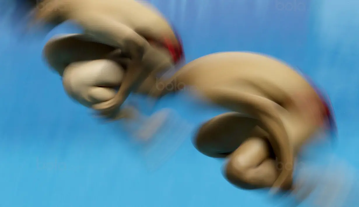 Aksi peloncat indah dari berbagai negara dalam rangka tes event cabang akuatik Asian Games 2018 di kolam renang Senayan, Jakarta yang akang berlangsung dari tanggal 5-15 Desember 2017.  (Bola.com/Peksi Cahyo)