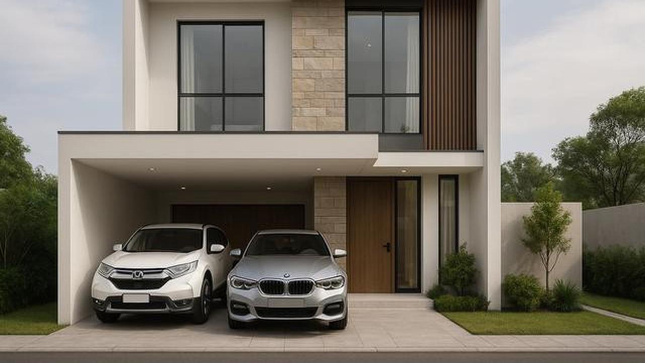 8 Inspirasi Desain Rumah 6x12 dengan Garasi 2 Mobil, Ide Hunian Menarik 2025