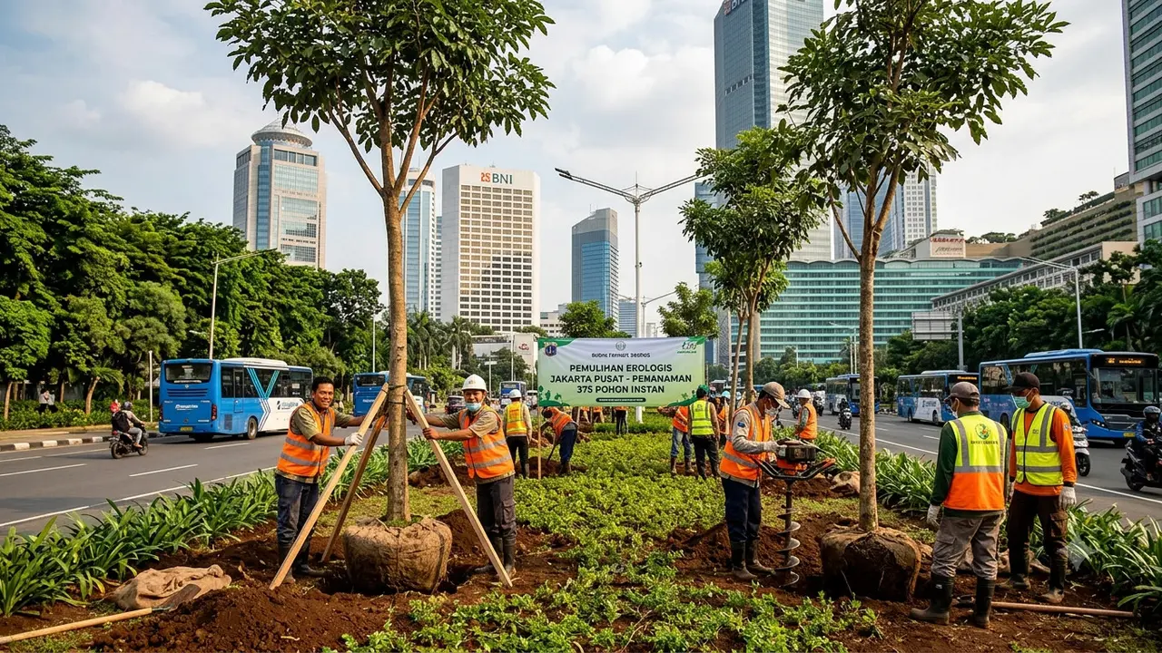 Penanaman Pohon untuk Pemulihan Ekologis Jakarta