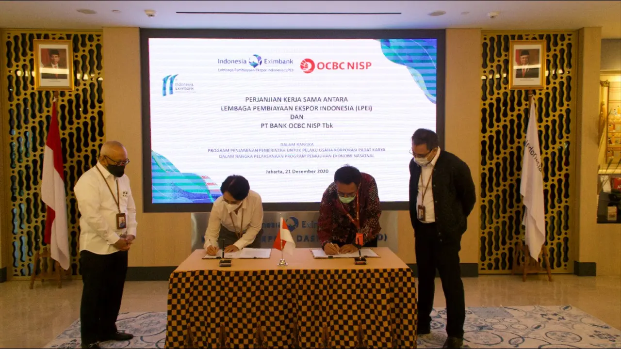 LPEI dan PT Bank OCBC NISP Tbk menandatangani kerja sama penjaminan kredit modal kerja