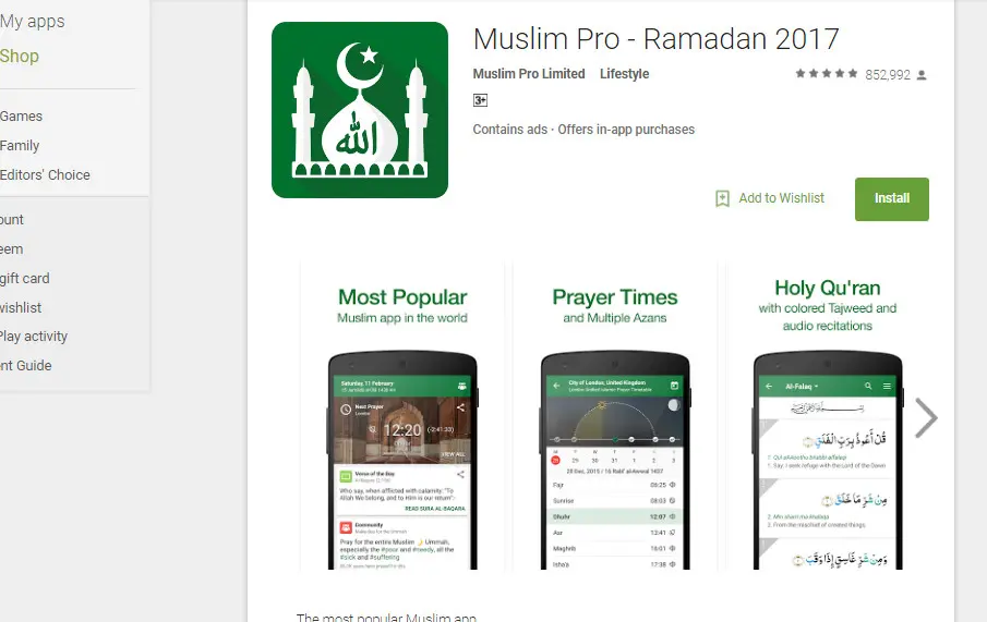 Muslim Pro - Ramadan 2017, aplikasi yang bisa membantu ibadah Ramadan kamu lebih khusyuk (Liputan6.com/ Agustin Setyo W)