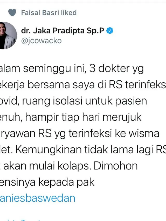 Dokter Jaka, Dokter Paru, Wisma Atlet, Corona, COVID-19, Corona COVID-19, Virus Corona