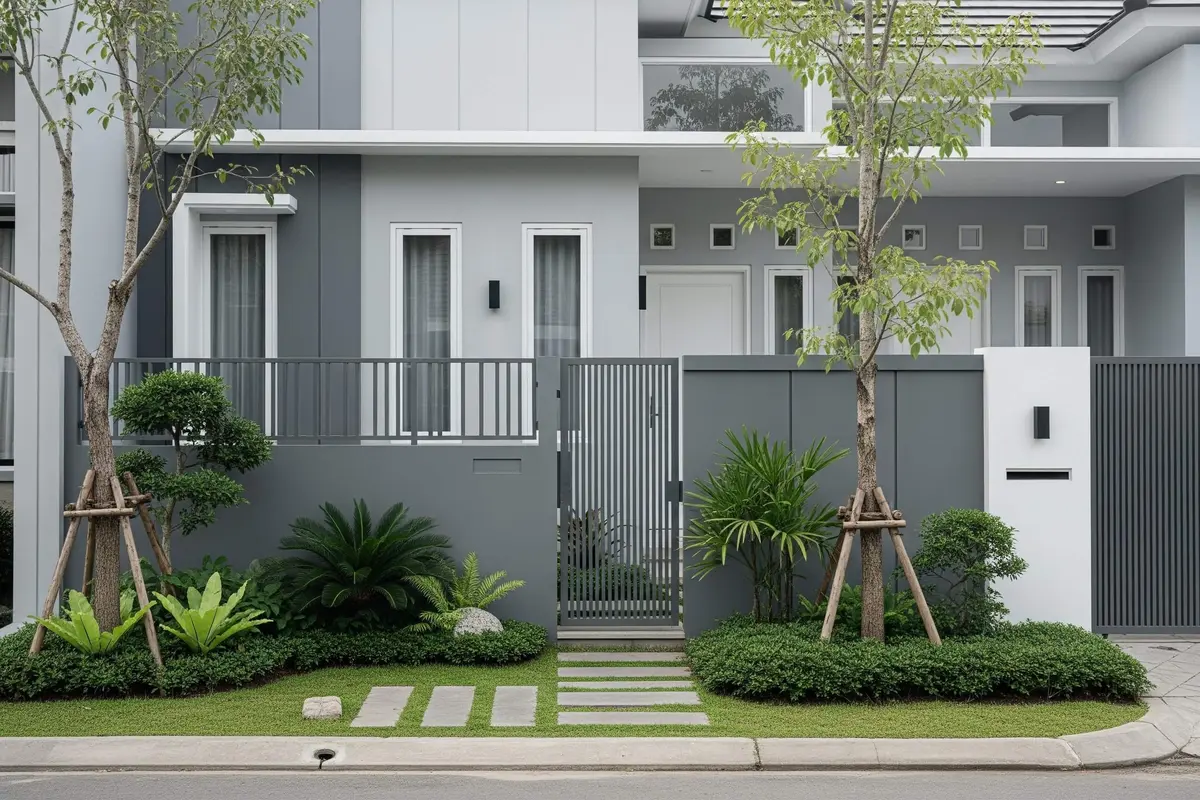 Desain Rumah Minimalis Cat Abu-Abu Putih