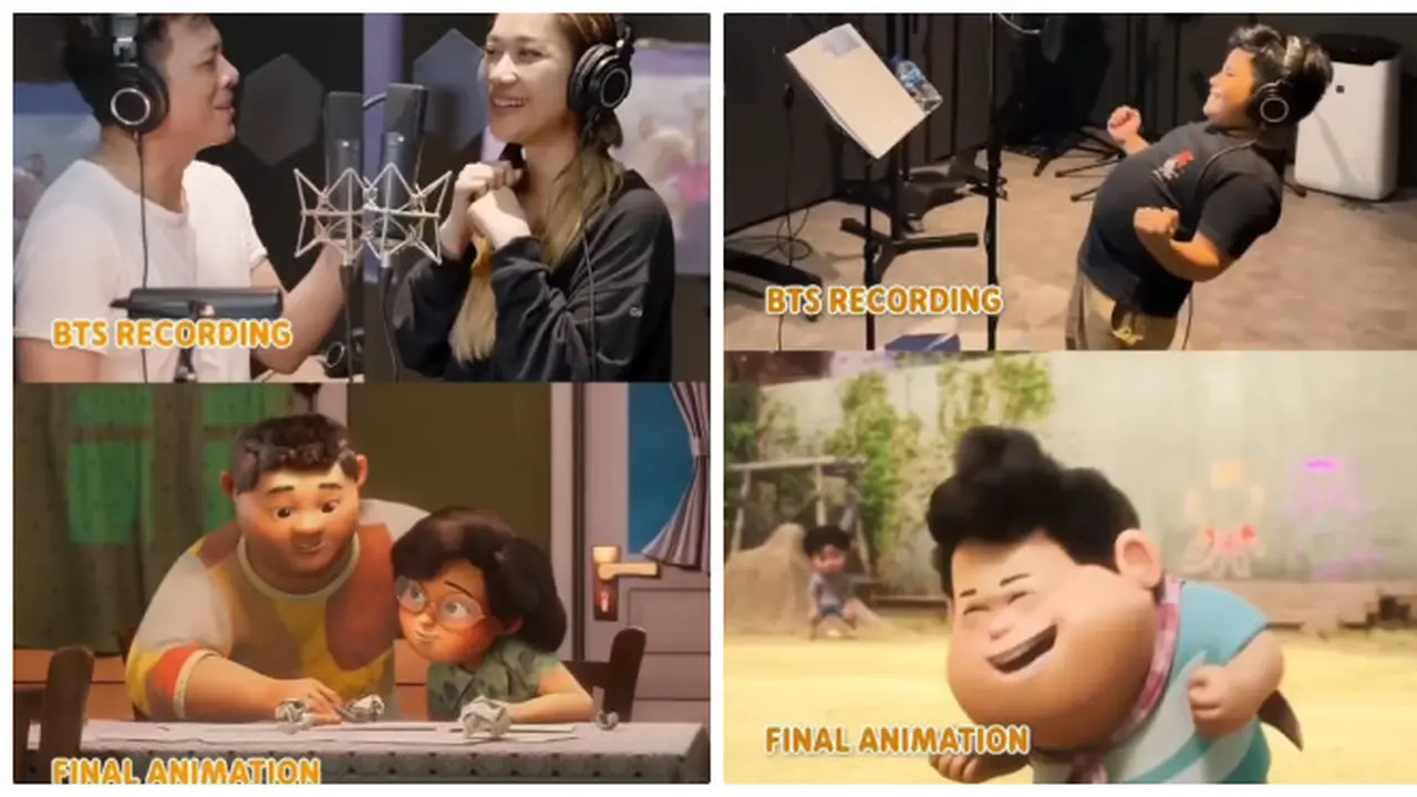 6 Potret BTS Recording Vs Final Animation Film Jumbo