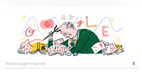 Fisikawan asal Jerman peraih Penghargaan Nobel, Max Born, jadi Google Doodle. (Google)