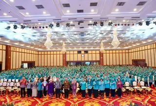 Acara Edukasi Keuangan Bagi Perempuan dalam Rangka Bulan Literasi Keuangan Tahun 2026 di Gedung Dhanapala, Kementerian Keuangan, Jakarta, Selasa (9/6/2026).