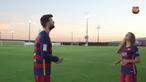 Video pertemuan Alexia Putellas striker Barcelona Ladies dengan Gerard Pique bek Barcelona.
