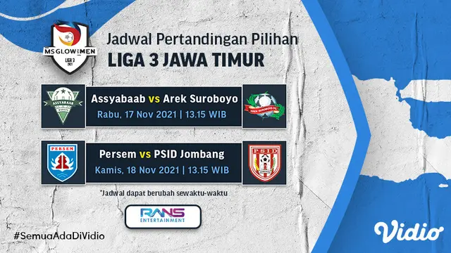 Link Live Streaming Liga 3 Jatim 2021 Pekan Ini di Vidio, 17 dan 18 November