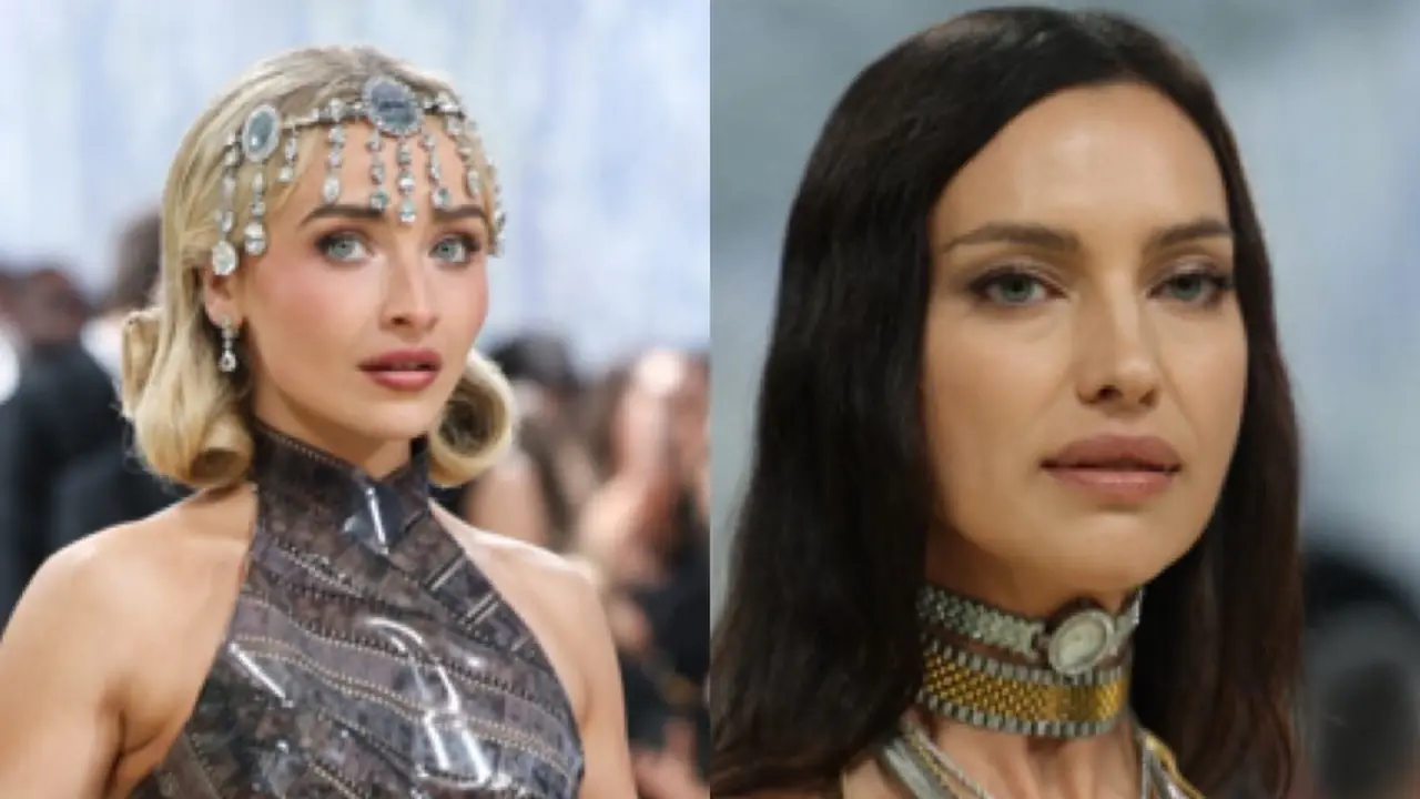 Sabrina Carpenter dan Irina Shayk di Met Gala 2026. Photo by ANGELA WEISS / AFP