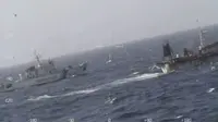 Kapal China ditenggelamkan oleh penjaga pantai Argentina. (Perfectura Naval Argentina)