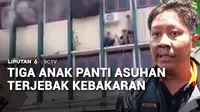 Tiga anak terjebak di lantai tiga bangunan saat kebakaran melanda panti asuhan. Ketiga anak itu dievakuasi secara dramatis menggunakan tali oleh warga.