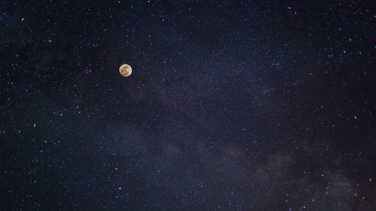 Ilustrasi bulan dan bintang, malam hari
