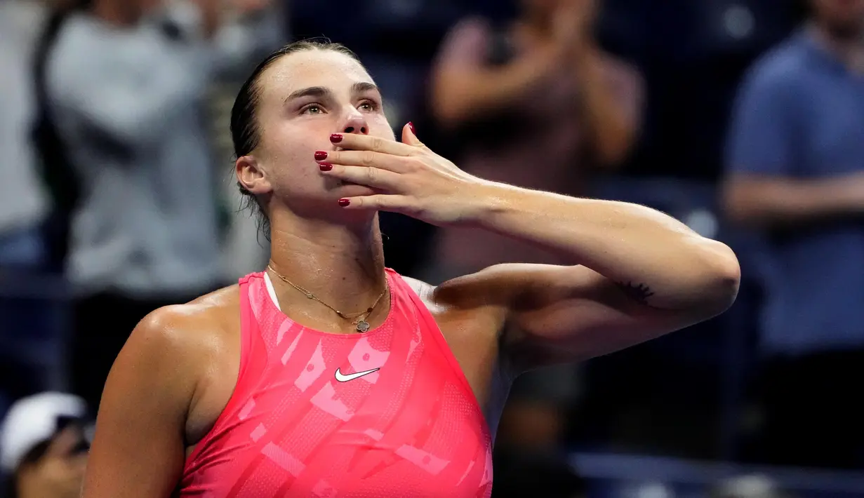 Kemenangan Aryna Sabalenka atas Madison Keys sekaligus memupus harapan terjadinya All American Final pada US Open 2023. (AP Photo/John Minchillo)