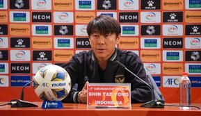 Shin Tae-Yong saat memberi keterangan pers jelang Timnas U-20 melawan Irak pada Rabu, 1 Maret 2022 pada laga grup A Piala Asia U-20 (istimewa)
