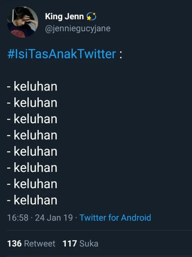 Cuitan Lucu 'Isi Tas Anak Twitter'