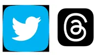 Logo Twitter dan Threads (Liputan6.com/ Agustin Setyo W)