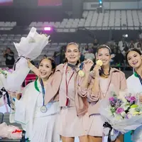 Potret sederet artis peserta turnamen Lagi Lagi Tenis (Instagram/ramadhaniabakrie).