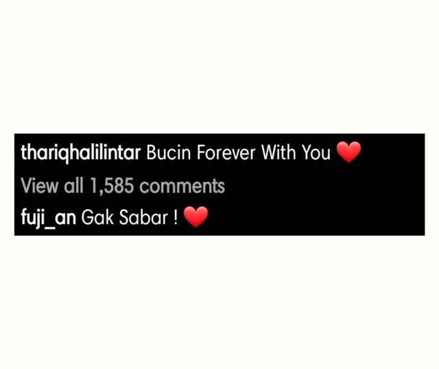 <p>Komentar Fuji di postingan Instagram Thariq. (Foto: Instagram/Thariqhalilintar)</p>