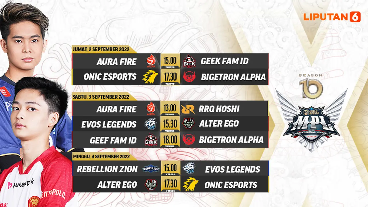 Link Live Streaming MPL Indonesia Season 10 di Vidio, 2-4 September 2022
