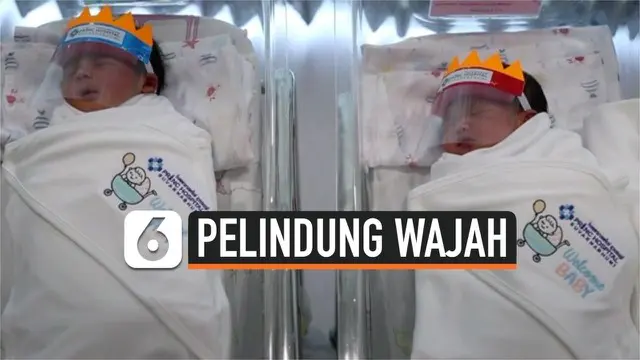 Antisipasi penularan virus corona diterapkan juga pada bayi-bayi di Thailand. Baru lahir, mereka langsung dipasang pelindung wajah.