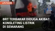 Bus Rapid Transit (BRT) terbakar di depan RS Cepoko, Gunungpati, Semarang. Kebakaran terjadi sekitar pukul 09.20 WIB pada 13 November 2024