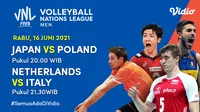 Live Streaming Big Match Volleyball Nations League 2021 di Vidio, Rabu 16 Juni 2021. (Sumber : dok. vidio.com)