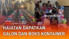 Sebuah hajatan viral di media sosial karena tamu undangan mendapatkan bingkisan air galon dan boks besar berisi makanan viral di media sosial.