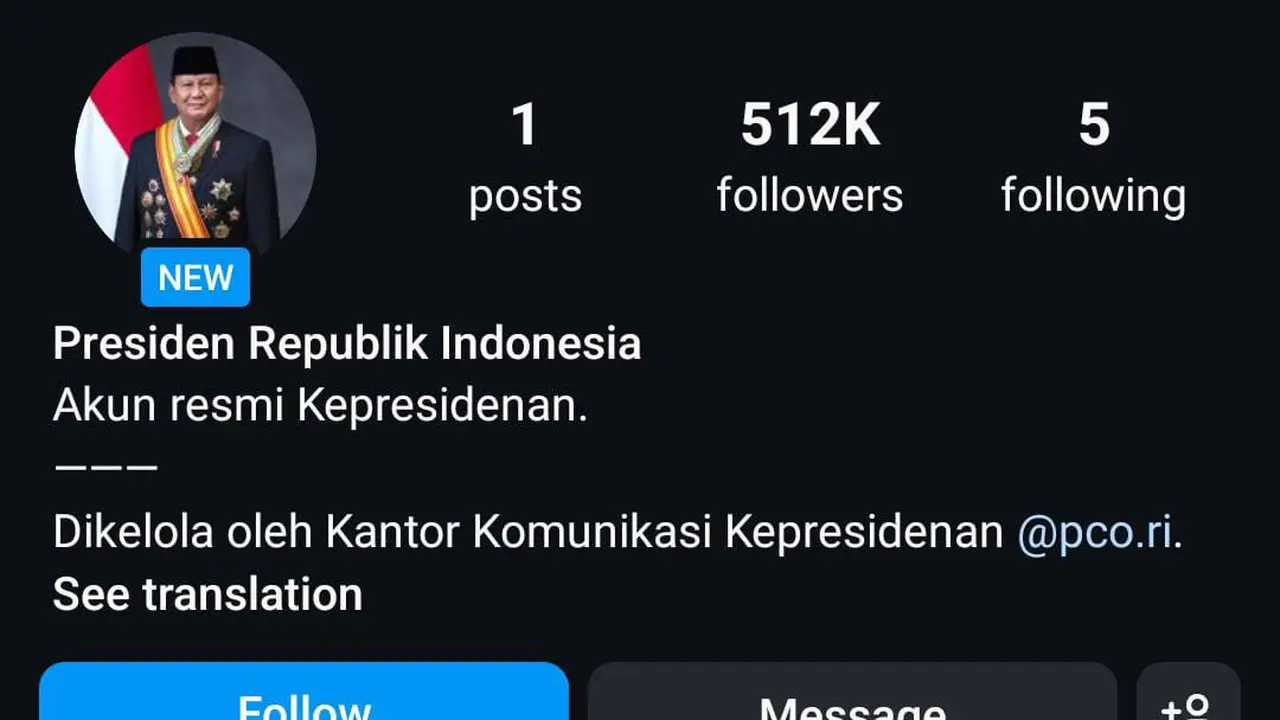 Akun resmi Presiden RI @presidenrepublikindonesia.