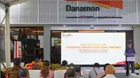 Direktur Utama PT Bank Danamon Indonesia Tbk Yasushi Itagaki memberi sambutan pada peresemian kembali Kantor Cabang Danamon Putri Hijau di Medan, Sumatera Utara (30/11/2022). (Liputan6.com/HO)