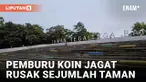 Sejumlah Taman di Bandung Rusak Akibat Ulah Pemburu Koin Jagat