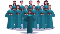 Ilustrasi paduan suara, vokal grup. (Image by Freepik)