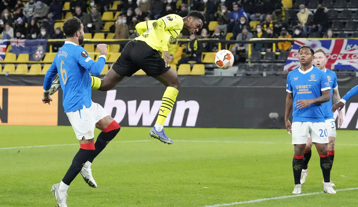 Sementara gol Borussia Dortmund disumbangkan oleh Jude Bellingham dan Raphael Guerreiro. (AP/Martin Meissner)