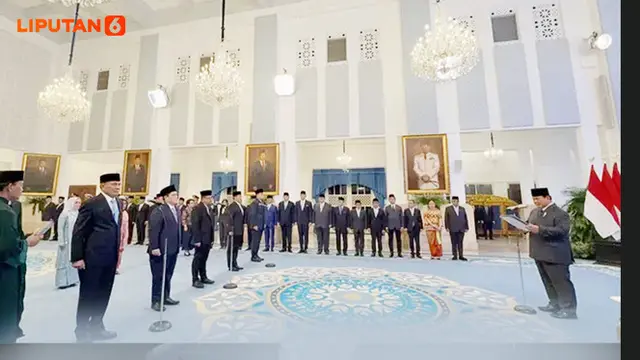 Banner Infografis Daftar Reshuffle Menteri dan Wamen Baru Kabinet Merah Putih.