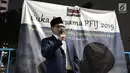 Sekjen PDIP Hasto Kristiyanto memberi sambutan saat menghadiri buka puasa bersama Pewarta Foto Indonesia Jakarta (PFIJ) di kawasan Bundaran HI, Jakarta, Jumat (18/5/2019). Buka puasa bersama ini dihadiri ratusan pewarta foto dari berbagai media massa. (Liputan6.com/Herman Zakharia)