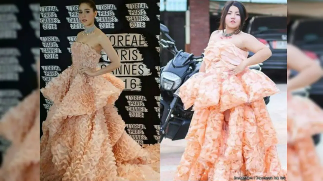 Gadis Bergaun Kerupuk Udang Ini Jadi Viral di Dunia Maya