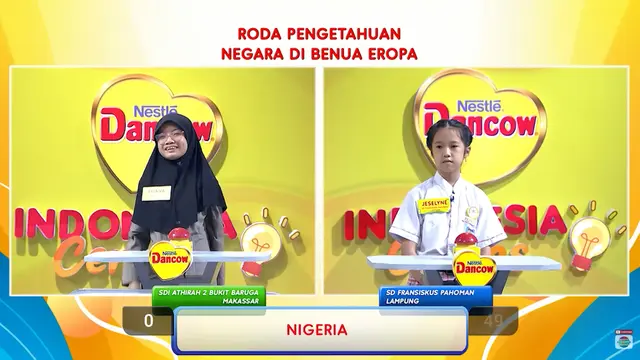 Luana dari SD Islam Athirah 2 berhadapan dengan Jeselyne dari SD Fransiskus Pahoman.