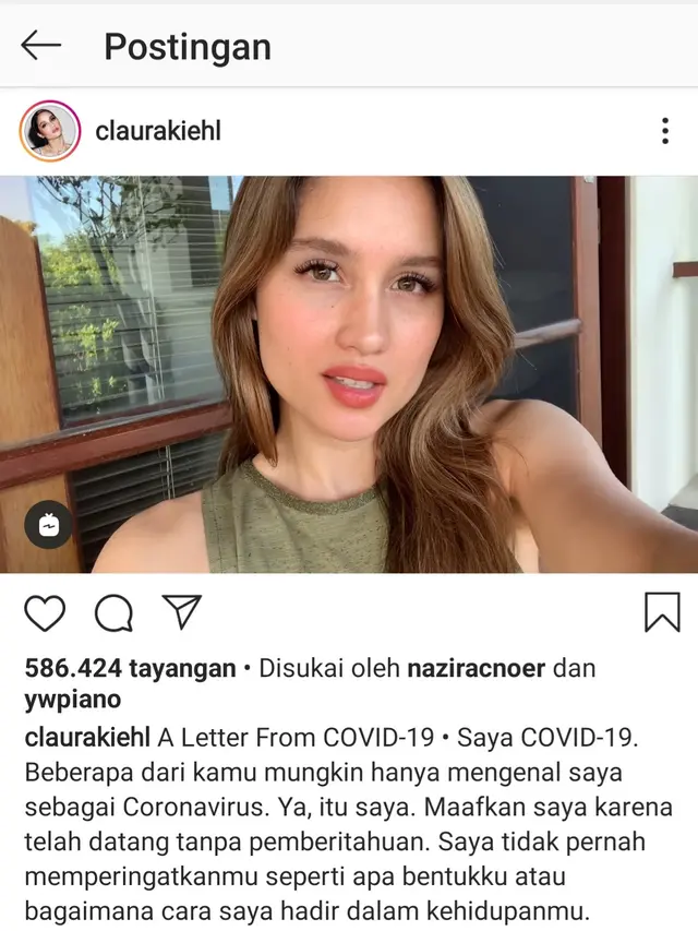 Unggahan Cinta Laura. (Foto: Instagram @claurakiehl)